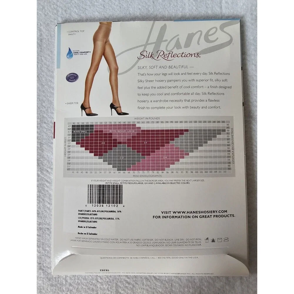 Silk Reflections Pantyhose Womens Control Top Barely Hosiery Style 717 Size AB